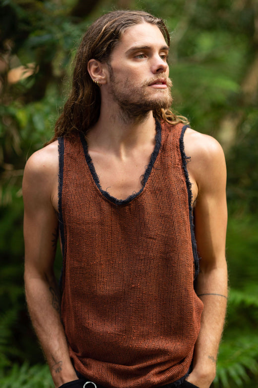 TAURUS TANK TOP - MAN - RUST
