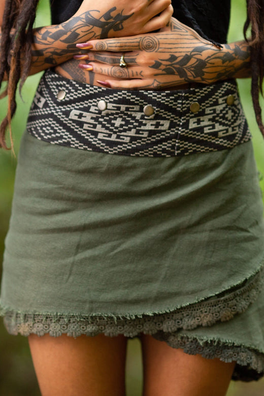 SHAMANIC EARTH SKIRT - GREEN