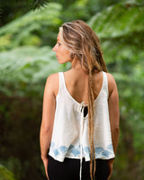 NOAH SHIRT - WHITE/BLUE HEM