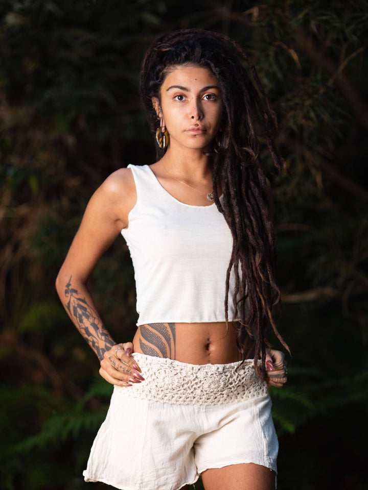 GYPSY CROPPED TOP - CREAMY WHITE