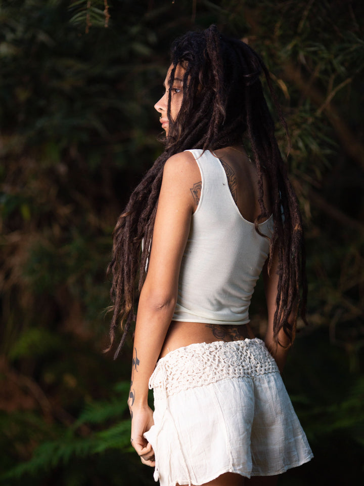 GYPSY CROPPED TOP - CREAMY WHITE