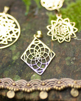 DIAMOND SEED OF LIFE PENDANT - BRASS