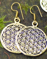 FLOWER OF LIFE EARRINGS - BRASS
