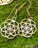 SACRED GEOMETRY SEED EARRINGS - BRASS