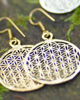 FLOWER OF LIFE EARRINGS - BRASS
