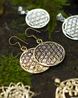 FLOWER OF LIFE EARRINGS - BRASS