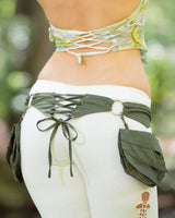 VEGAN COTTON POCKET BELT - GREEN