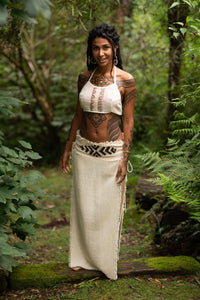 DAENERYS NATURAL COTTON SKIRT - Cream