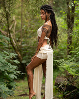 DAENERYS NATURAL COTTON SKIRT - CREAM