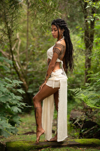 DAENERYS NATURAL COTTON SKIRT - Cream