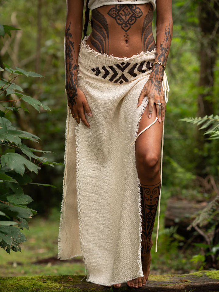 DAENERYS NATURAL COTTON SKIRT - CREAM