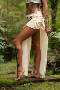 DAENERYS NATURAL COTTON SKIRT - Cream