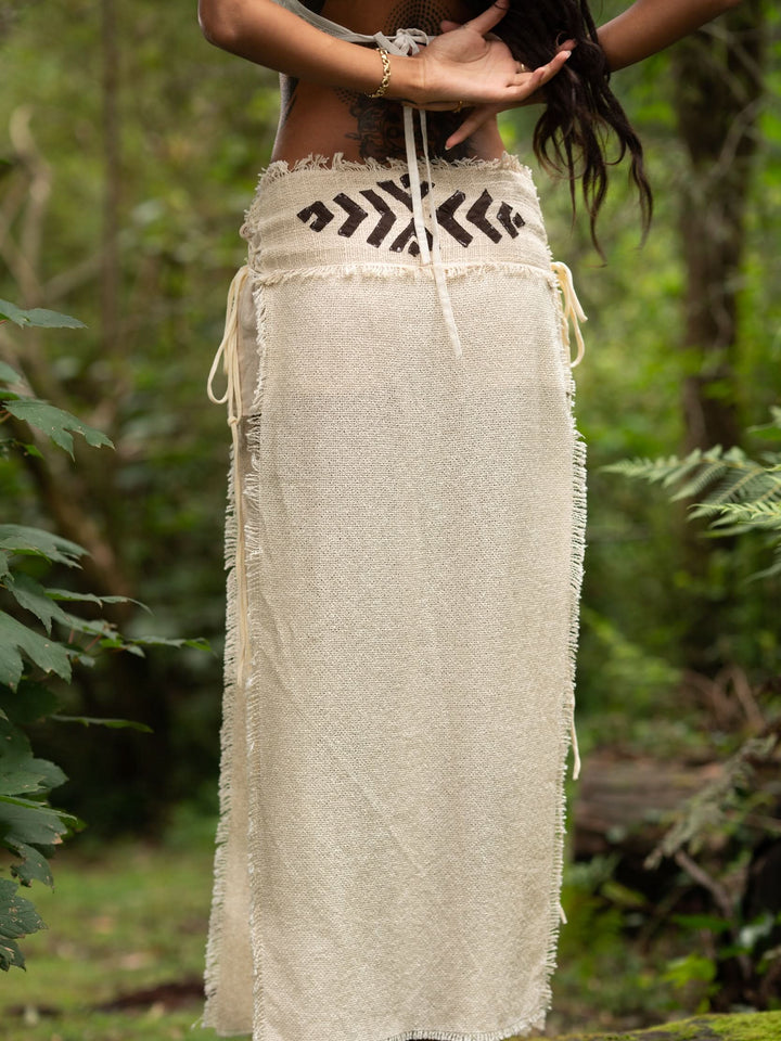 DAENERYS NATURAL COTTON SKIRT - CREAM