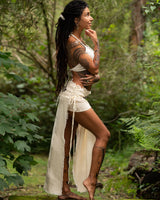 DAENERYS NATURAL COTTON SKIRT - CREAM