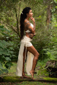 DAENERYS NATURAL COTTON SKIRT - Cream