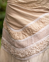 CROCHET PATCHWORK WRAP SKIRT - CREAM