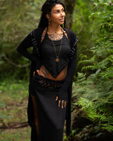 DAENERYS NATURAL COTTON SKIRT - BLACK