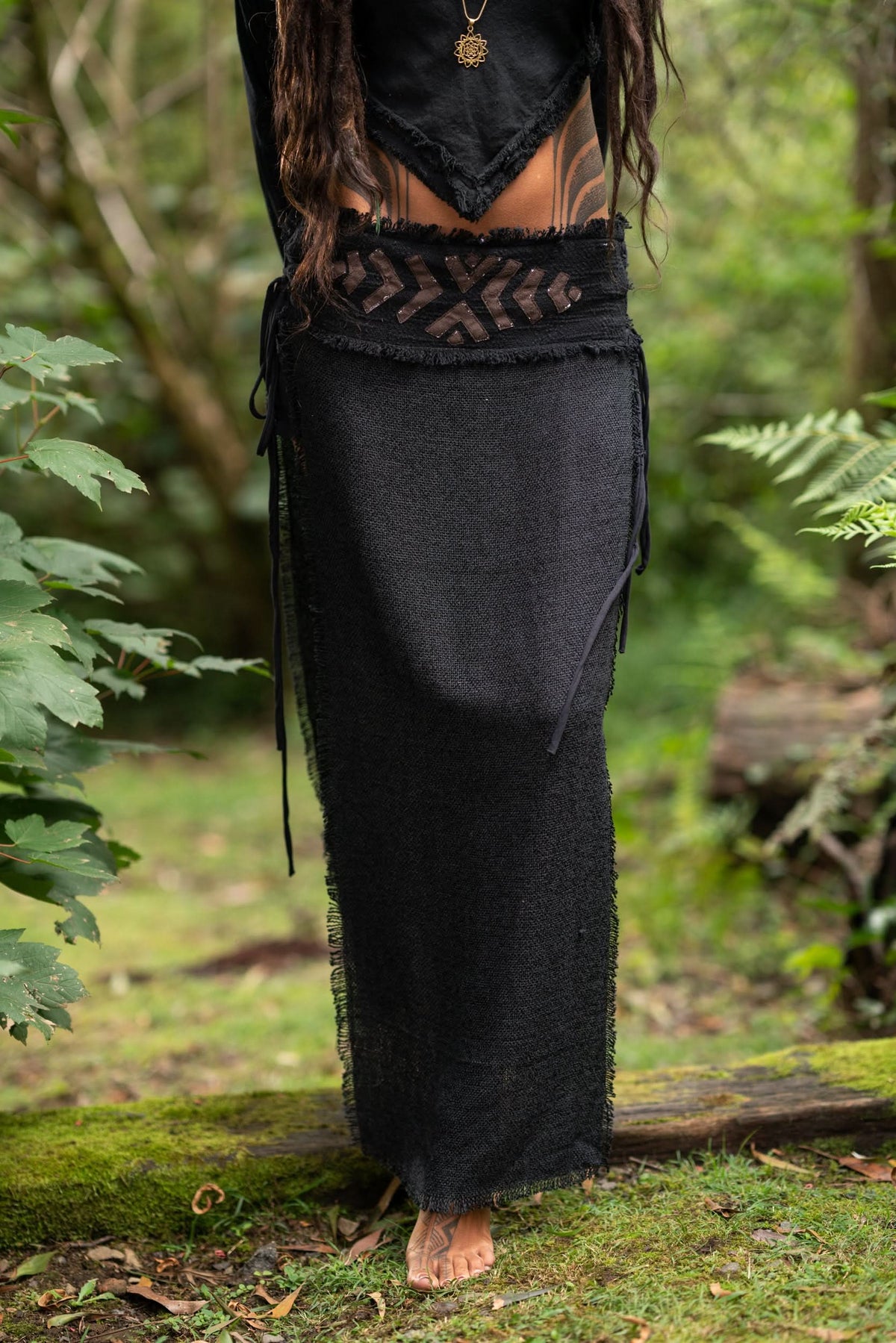 DAENERYS NATURAL COTTON SKIRT - BLACK