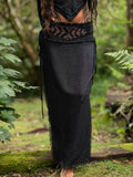 DAENERYS NATURAL COTTON SKIRT - BLACK