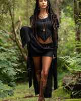 DAENERYS NATURAL COTTON SKIRT - BLACK