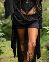 DAENERYS NATURAL COTTON SKIRT - BLACK