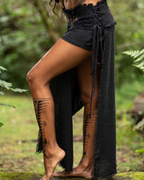 DAENERYS NATURAL COTTON SKIRT - BLACK