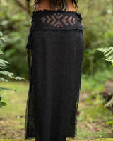 DAENERYS NATURAL COTTON SKIRT - BLACK