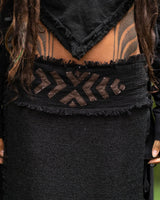 DAENERYS NATURAL COTTON SKIRT - BLACK