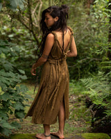 RAW BOHEMIAN FRAYED DRESS - KHAKI