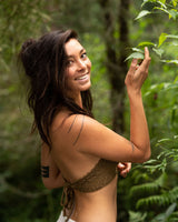 HANDWOVEN CROCHET BRA - KHAKI
