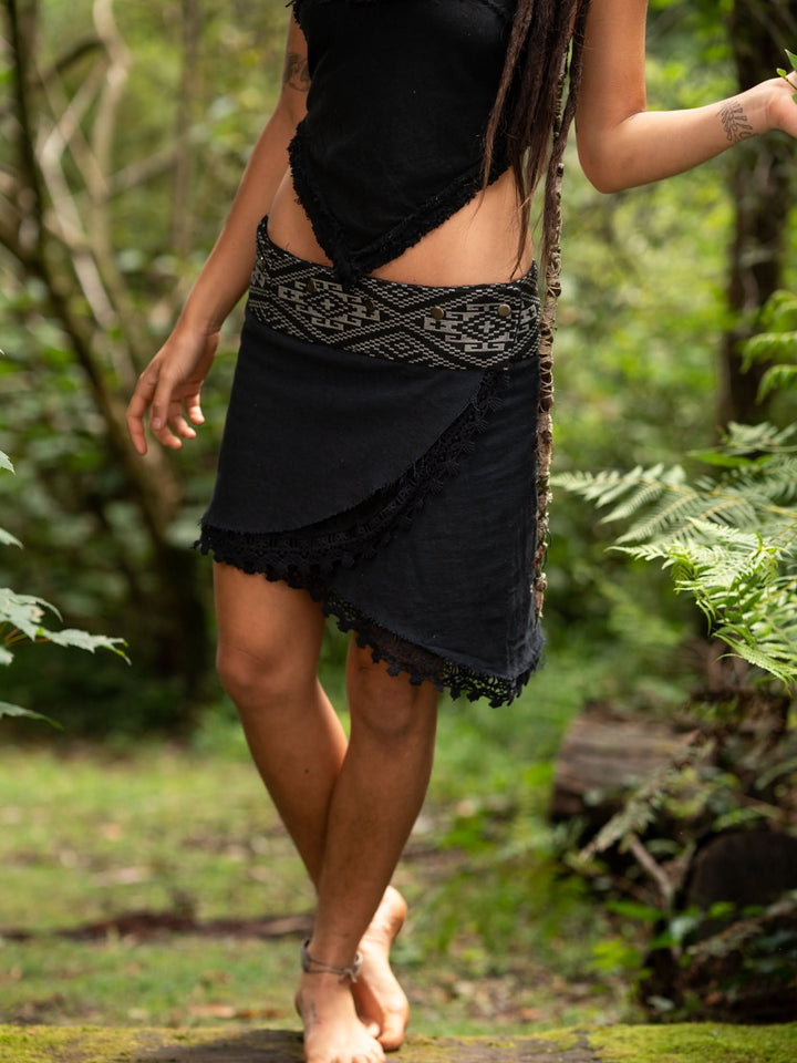 SHAMANIC EARTH SKIRT - BLACK