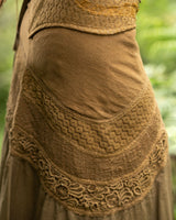 Crochet Patchwork Wrap Skirt - Khaki