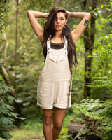 TRIBAL OVERALLS SHORTS - CREAM