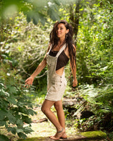 TRIBAL OVERALLS SHORTS - CREAM
