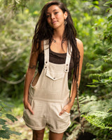TRIBAL OVERALLS SHORTS - CREAM