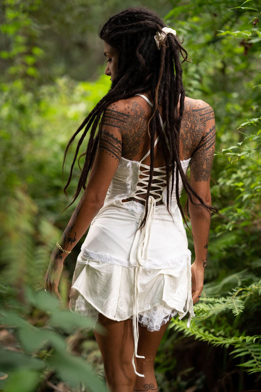 STEAMPUNK DRESS - CREAM