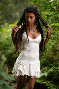 STEAMPUNK DRESS - CREAM