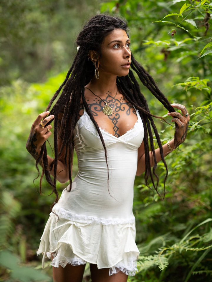 STEAMPUNK DRESS - CREAM