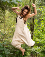 TRIBAL OVERALLS PANTS - CREAM