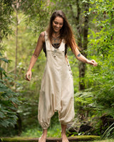 TRIBAL OVERALLS PANTS - CREAM