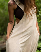TRIBAL OVERALLS PANTS - CREAM