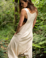 TRIBAL OVERALLS PANTS - CREAM
