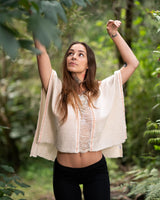 RAW HARMONY TOP - CREAM/ORANGE PATTERNS