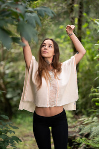 RAW HARMONY TOP - CREAM/ORANGE PATTERNS