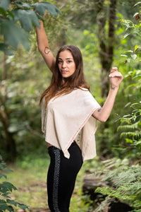 RAW HARMONY TOP - CREAM/ORANGE PATTERNS