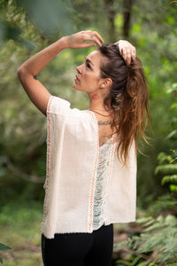 RAW HARMONY TOP - CREAM/ORANGE PATTERNS