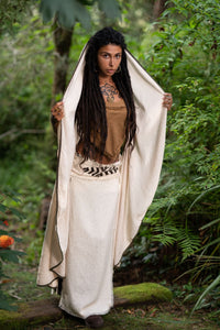 DAENERYS NATURAL COTTON SKIRT - Cream