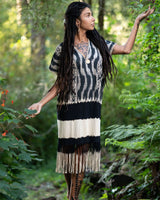 SAVANNAH LONG DRESS - BLACK/WHITE