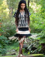 SAVANNAH LONG DRESS - BLACK/WHITE