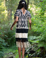SAVANNAH LONG DRESS - BLACK/WHITE